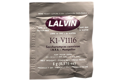Дрожжи винные "Lalvin K1 - V1116", 5 г. (для белых и красных вин с фруктовым характером) - фото 16174