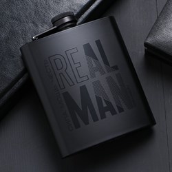 Фляжка "Real Man" 210 мл. нерж. сталь - фото 17123